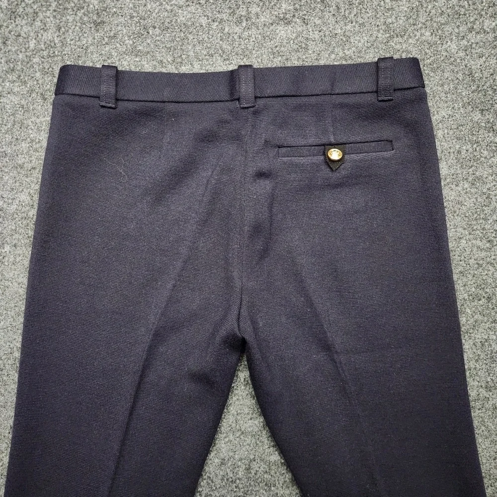 Tory‎ Burch Pants Womens 0 Blue Wool Blend Straight Leg Creased Pants Trousers